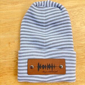 I Love You A Bushel And A Peck Soundwave Newborn Baby Beanie - Gray - Not Custom